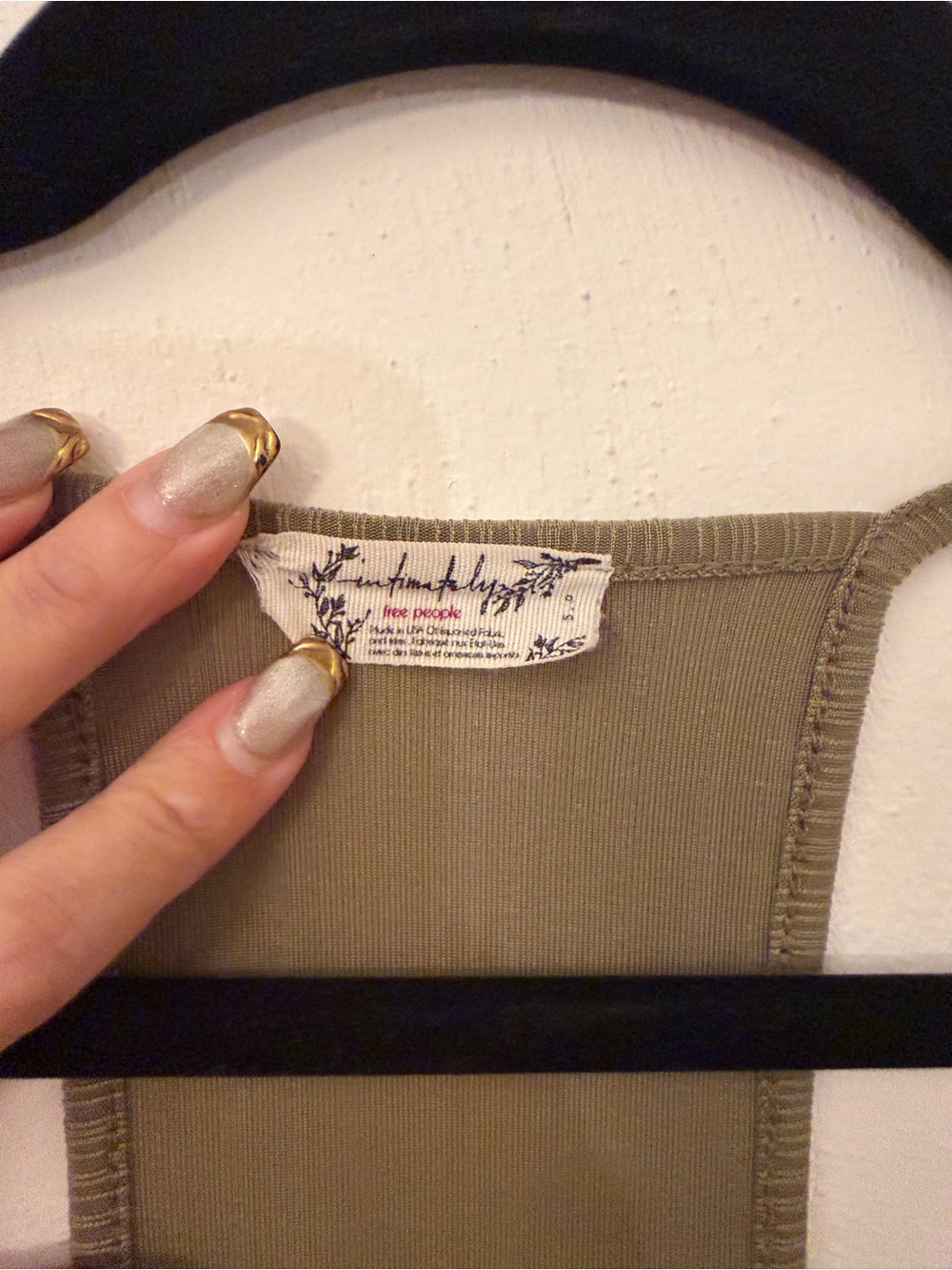 Free People Olive Green Ribbed Racerback Tank Top - Picture 3 of 3